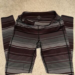 Athleta Purple/Multi Stripe Chaturanga Leggings
